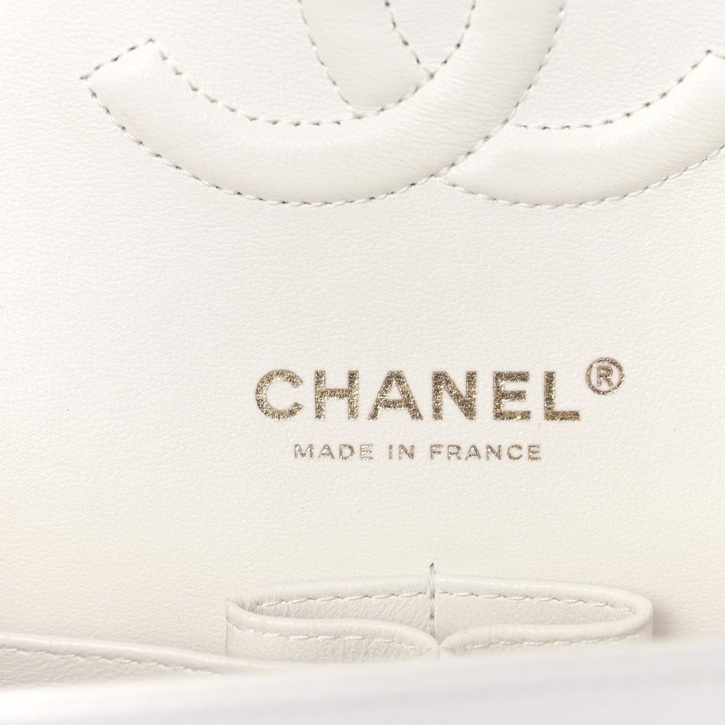 Caviar Quilted Medium Double Flap White