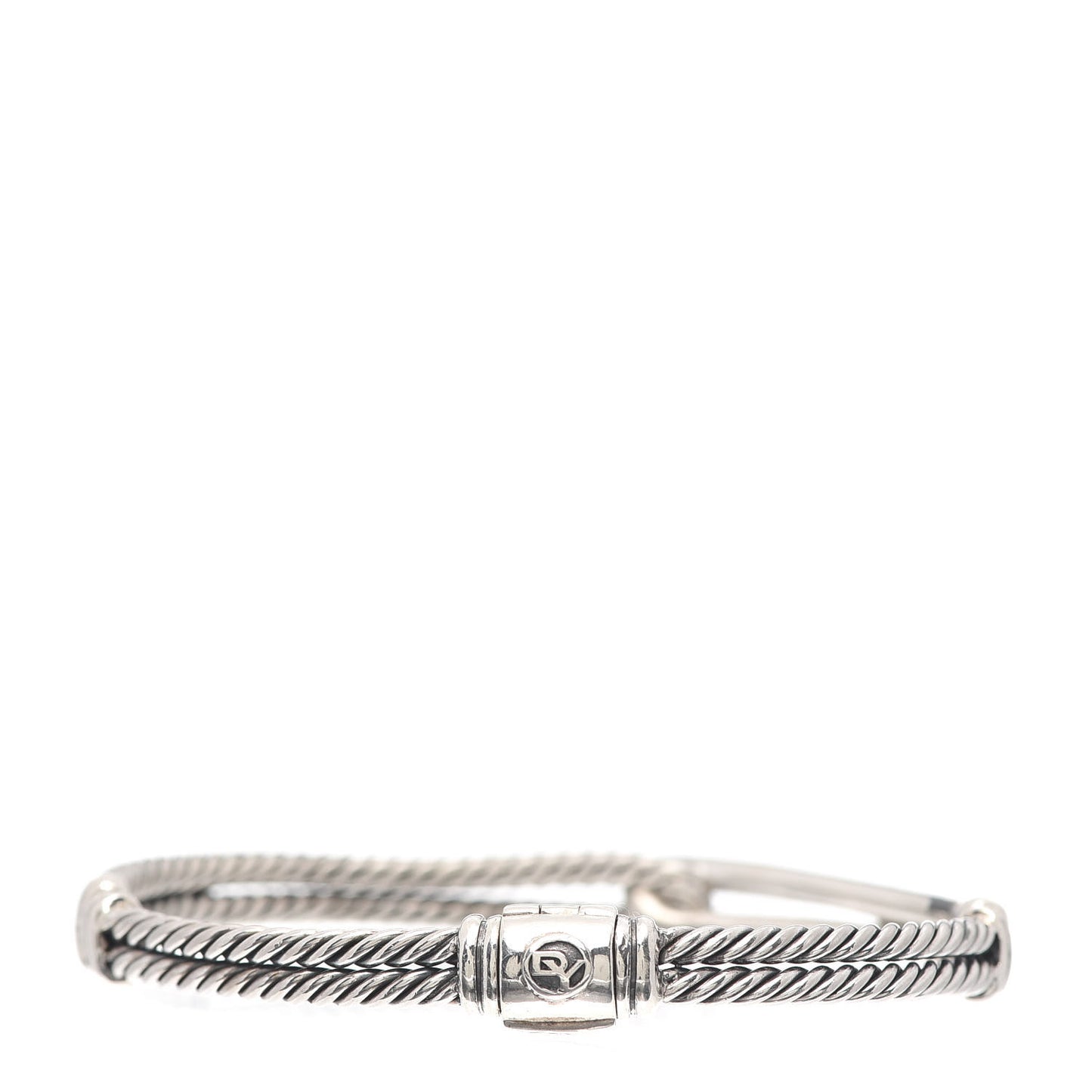Sterling Silver Diamond 7mm Petite Pave Single Loop Labyrinth Bracelet
