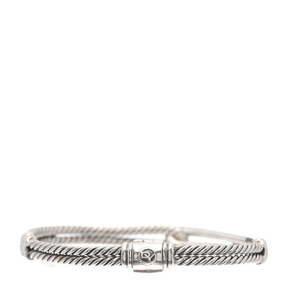David Yurman Sterling Silver Diamond 7mm Petite Pave Single Loop Labyrinth Bracelet 3 of 5