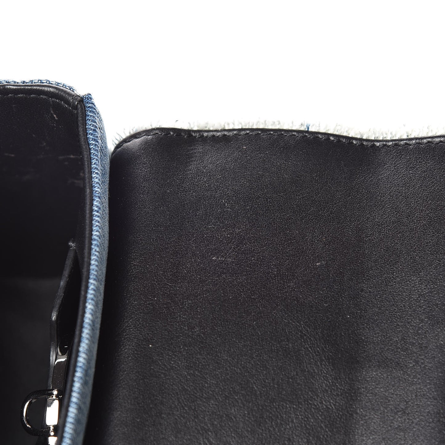 Crystal Embellished Denim Mini Lucia Satchel Blue