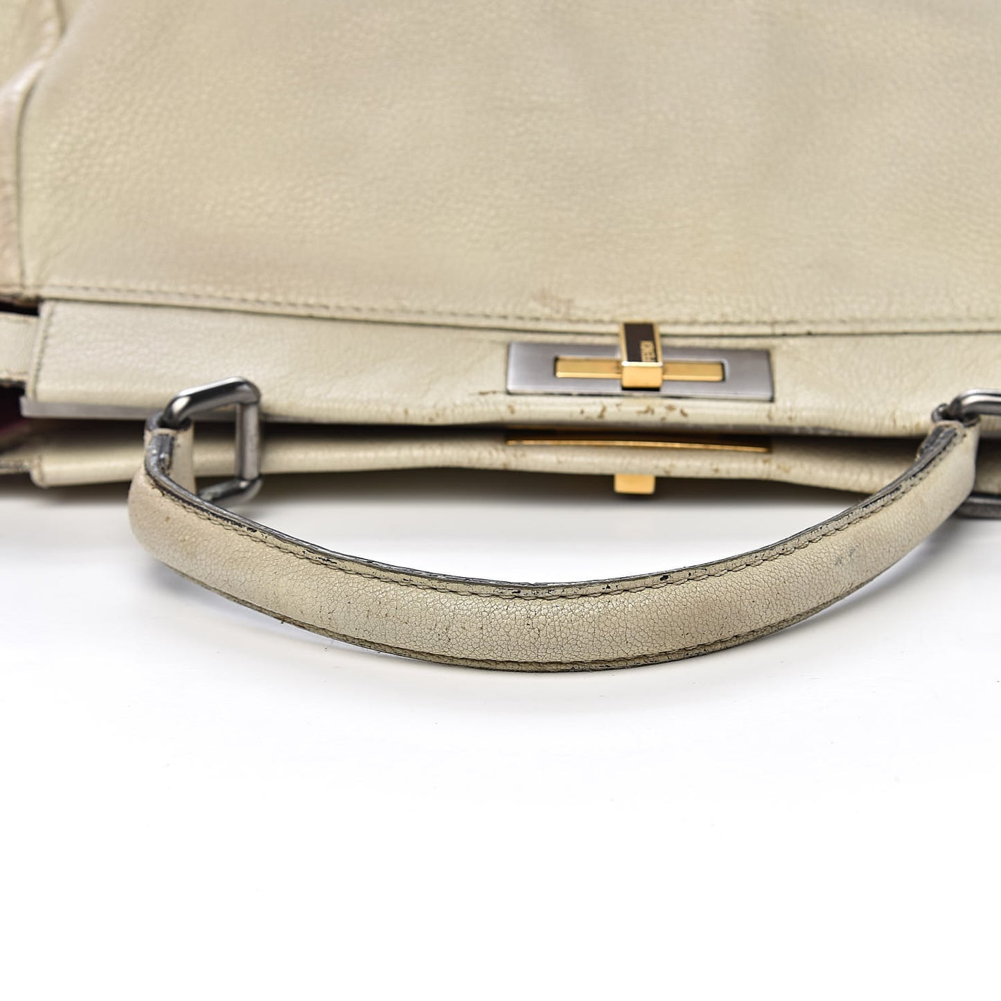 Goatskin Stingray Large Peekaboo Iconic Satchel White Pink