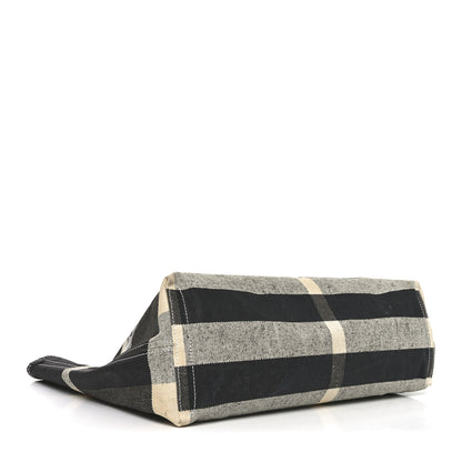 Burberry Coated Canvas Mega Check Medium Doodle Tote Black White 4 of 9