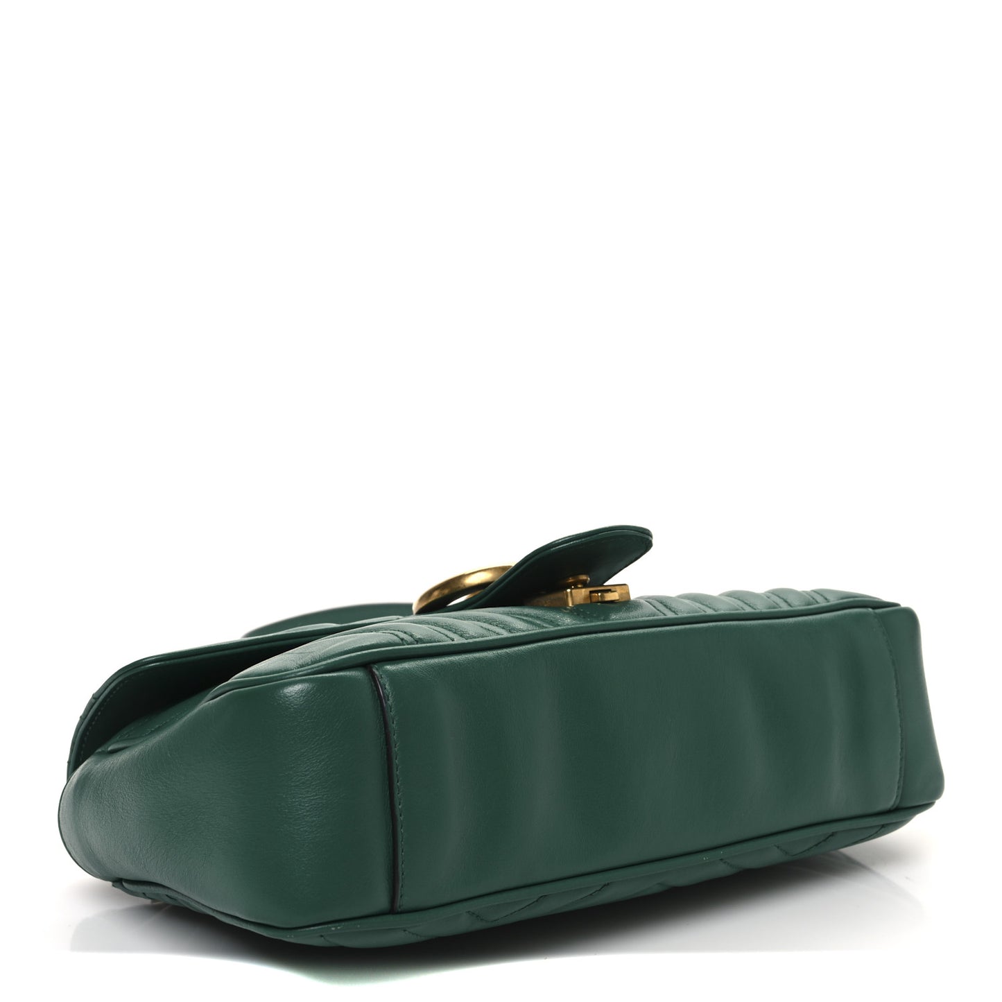 Calfskin Matelasse Small GG Marmont Shoulder Bag Emerald Green