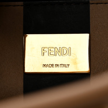 Fendi Vitello Seta Nabuk Pequin Medium Peekaboo Iconic Satchel Cuoio Tobacco Moro 5 of 9