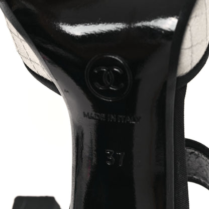 Chanel Satin Quilted Mary Jane Pumps 37 Grey 7 of 10