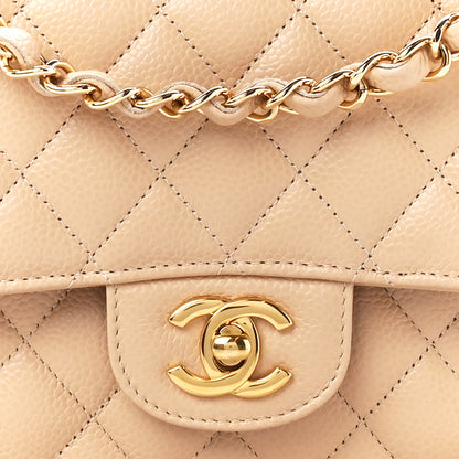 Chanel Caviar Quilted Medium Double Flap Beige 9 of 12