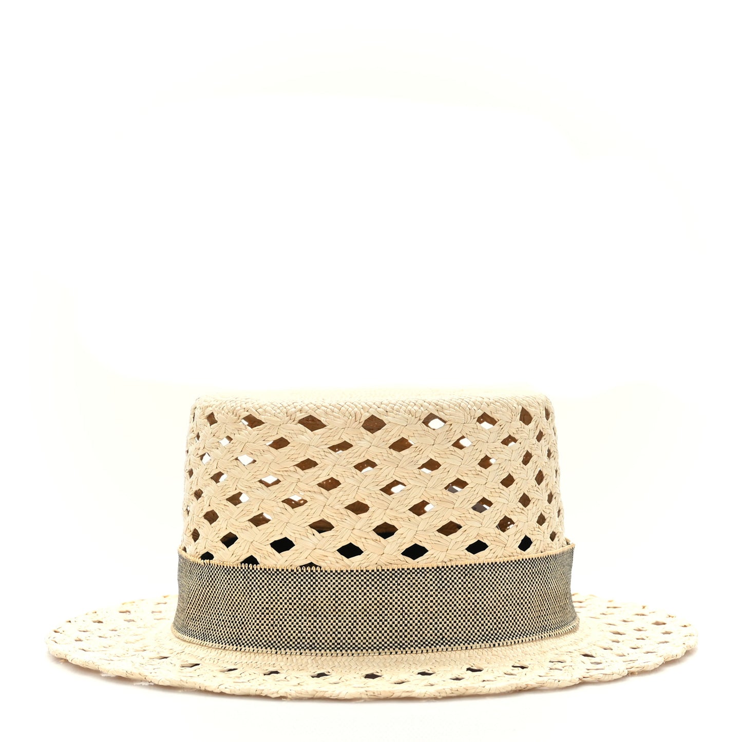Straw Panama Elenora Hat 57 Naturel Black