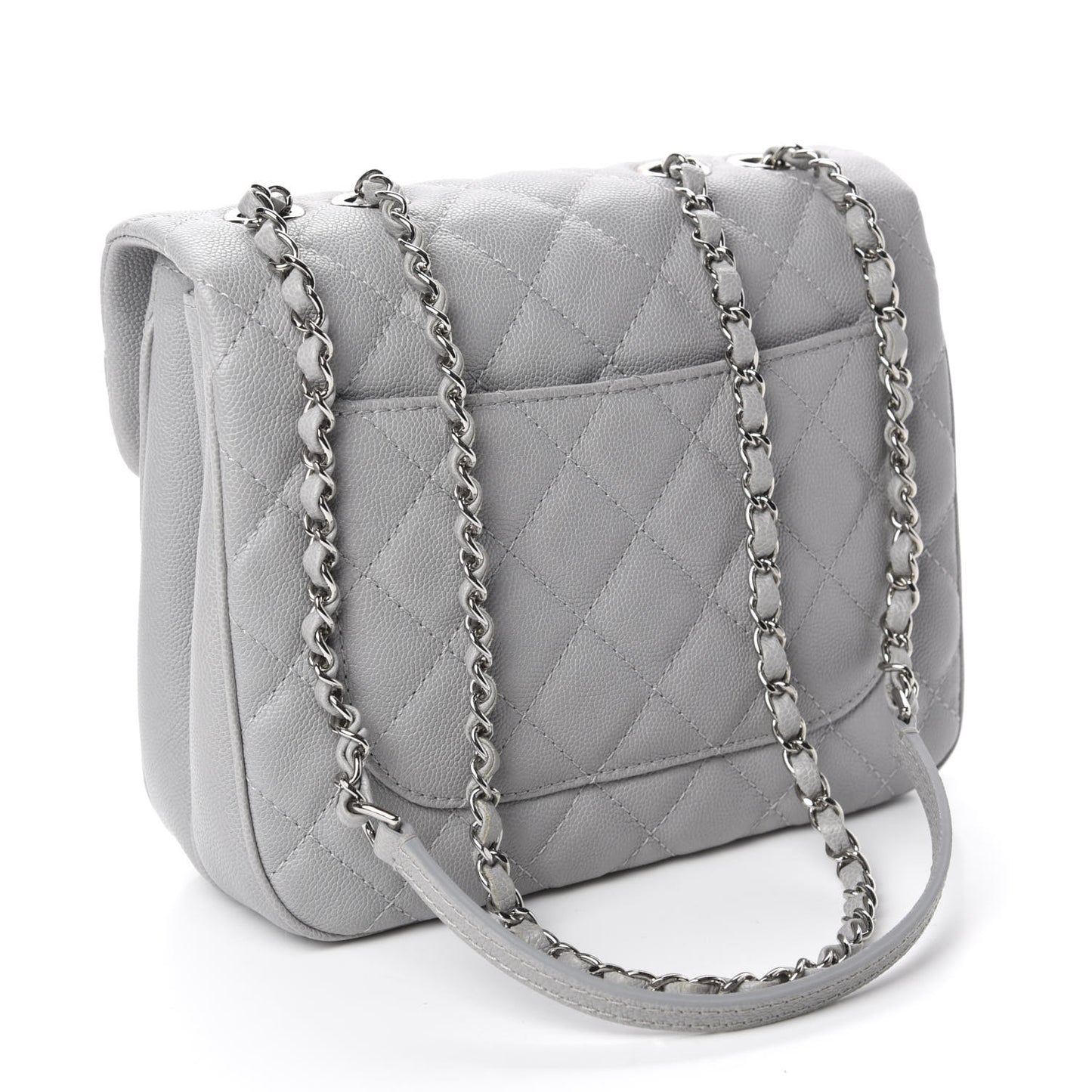 Caviar Quilted Medium Urban Companion Flap Grey