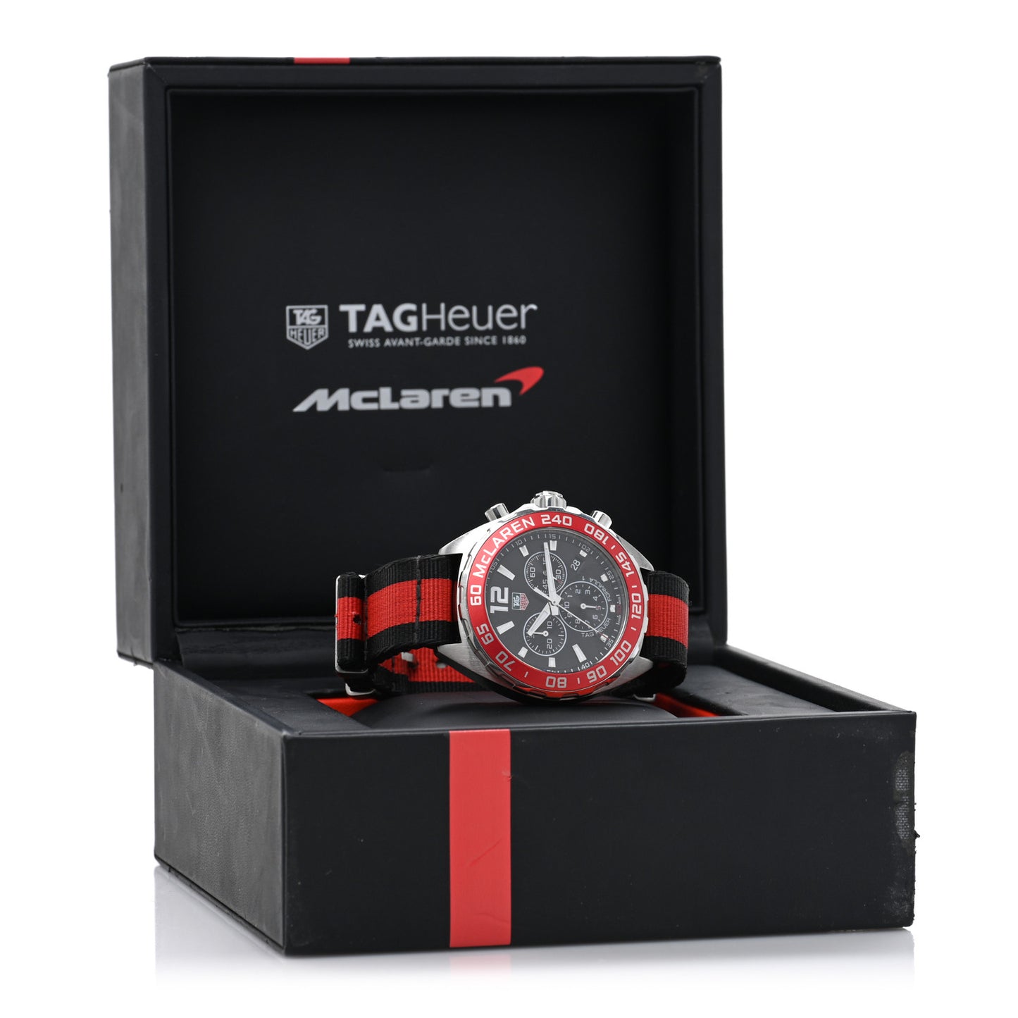 Stainless Steel Fabric 42mm Formula 1 McLaren Chronograph Quartz Watch Black CAZ1112