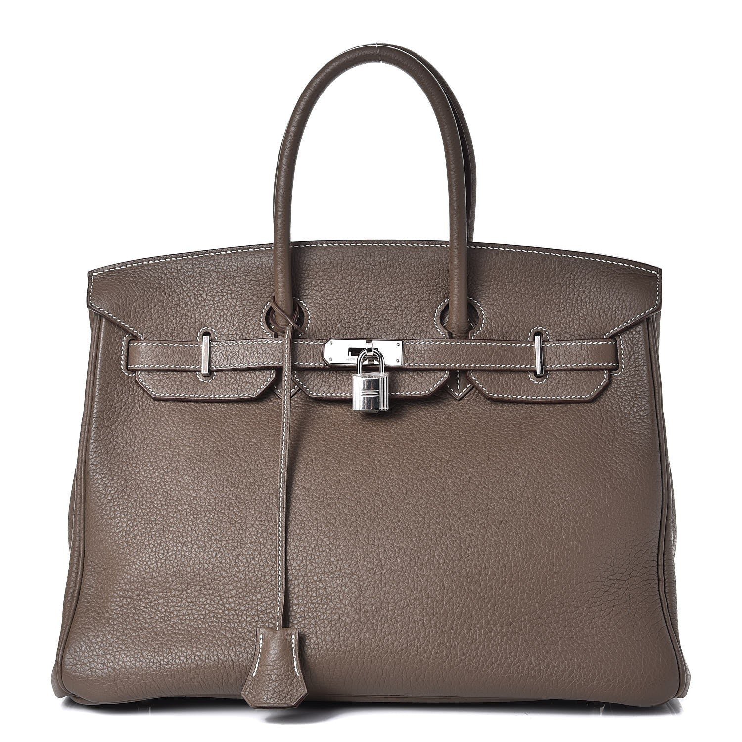 Hermes Taurillon Clemence Birkin 35 Etoupe 1 of 30
