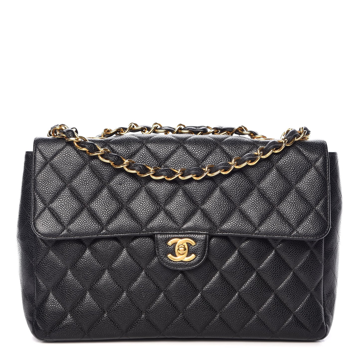 Caviar Jumbo Single Flap Black
