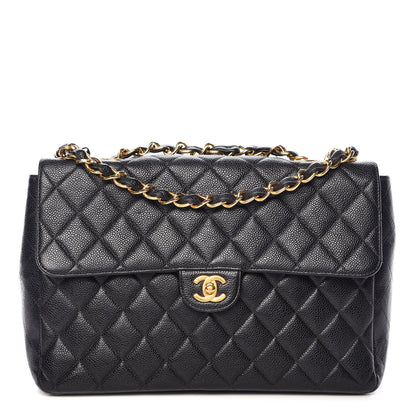 Chanel Caviar Jumbo Single Flap Black 1 of 11