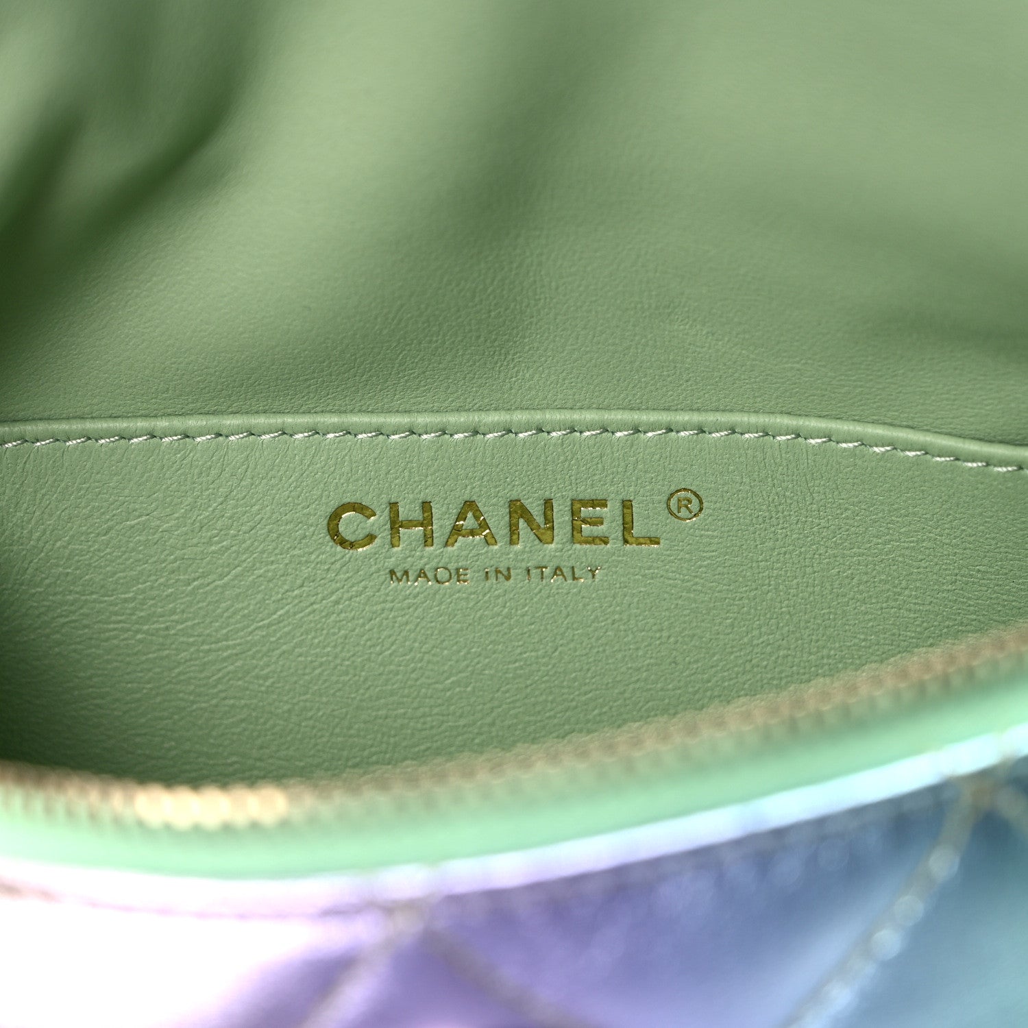 Chanel Gradient Metallic Lambskin Quilted Walking Mood Waist Bag Fanny Pack Pink Purple Green 6 of 10