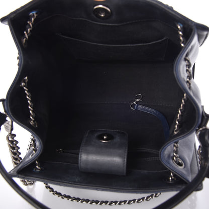 Chanel Caviar Quilted Medium CC Bucket Bag Dark Blue 6 of 9