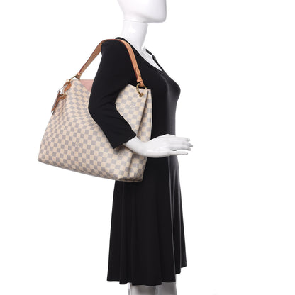 Louis Vuitton Damier Azur Graceful MM Rose Ballerine 2 of 15