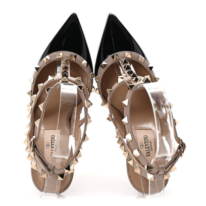 Valentino Garavani Patent Nappa Rockstud Ankle Strap 100mm Pumps 35.5 Black Poudre 2 of 9