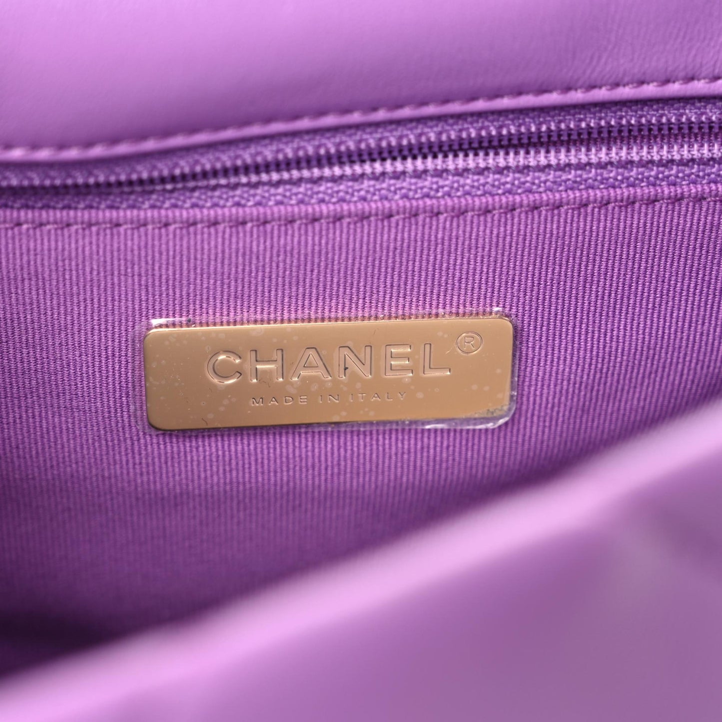 Lambskin Quilted Medium Chanel 19 Flap Light Purple