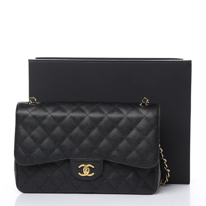 Chanel Caviar Quilted Jumbo Double Flap Black 12 of 12