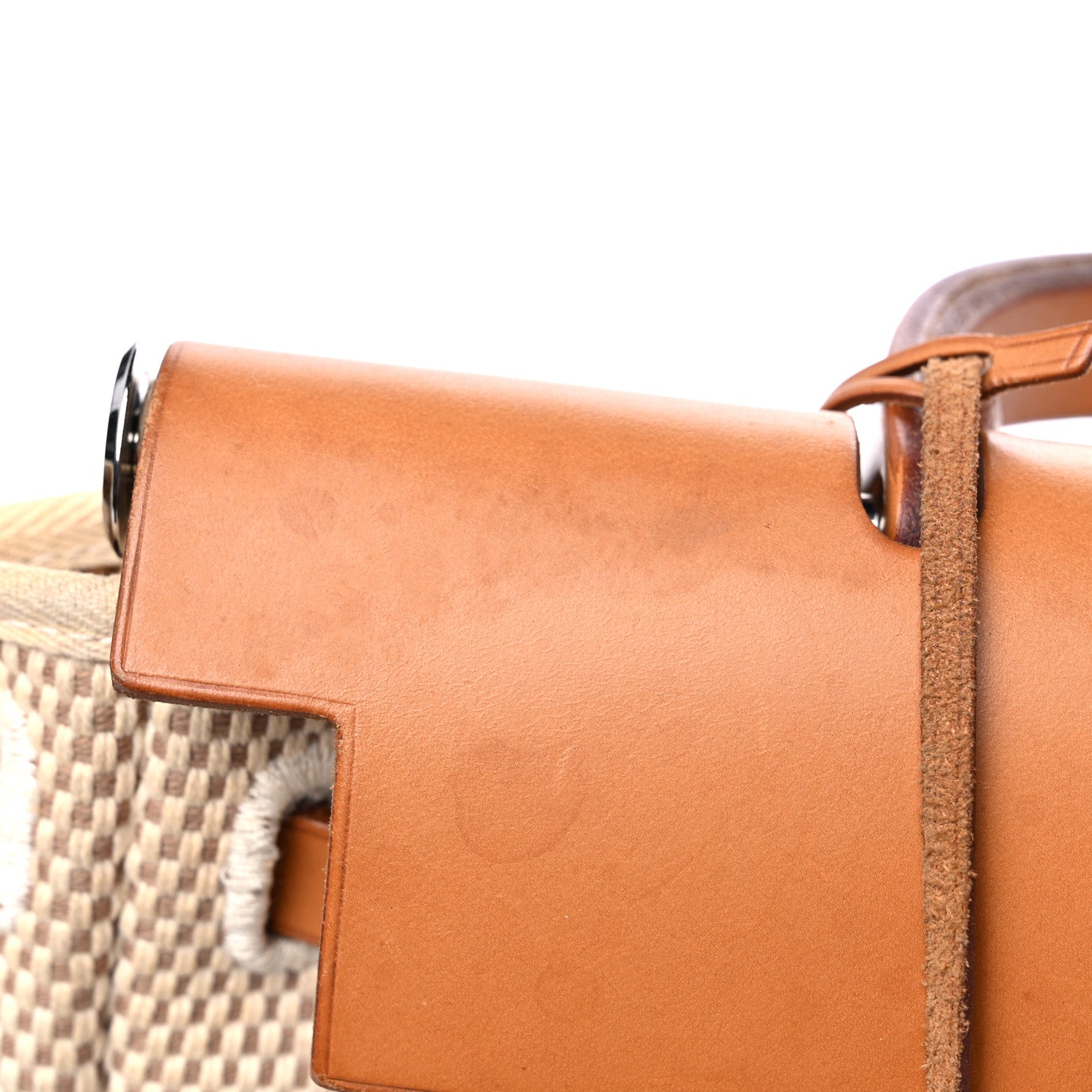 Hermes Toile Vache Calfskin Herbag 30 PM Black Natural 16 of 20