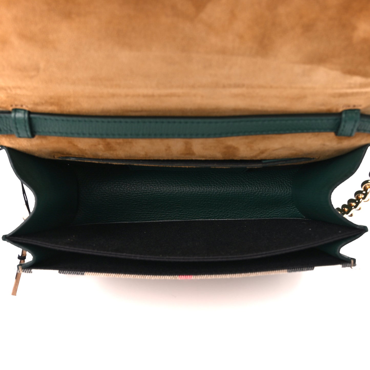 Derby Calfskin House Check Small Macken Crossbody Bag Green