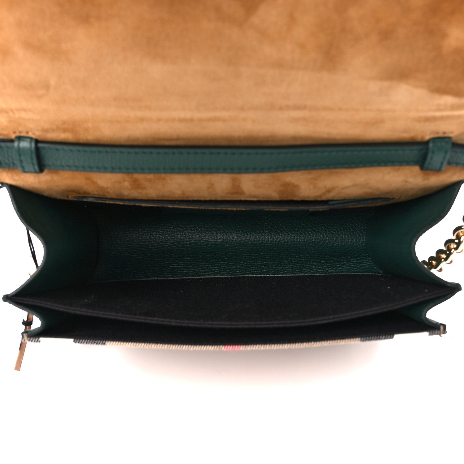 Burberry Derby Calfskin House Check Small Macken Crossbody Bag Green 5 of 13