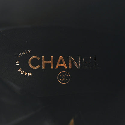 Chanel Calfskin Quilted CC Logo Mid Calf Boots 36 Black 6 of 9