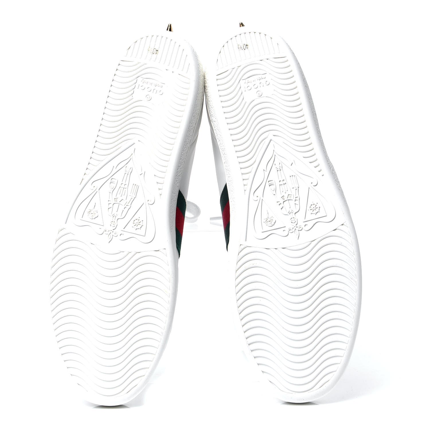 Gucci Calfskin Web Pearl Studded Womens Ace Sneakers 40.5 White 5 of 6