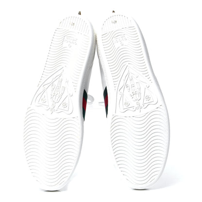 Gucci Calfskin Web Pearl Studded Womens Ace Sneakers 40.5 White 5 of 6