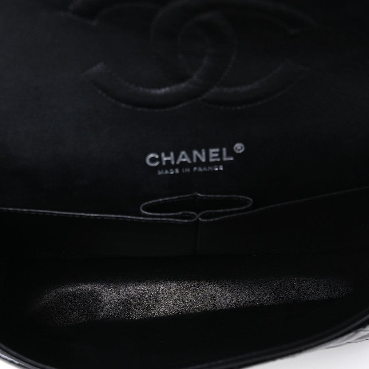 Chanel Distressed Patent Quilted Medium Double Flap Black 5 of 12