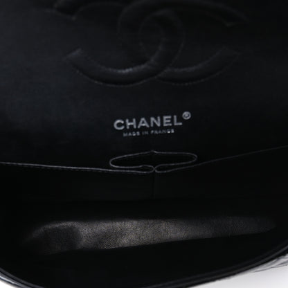 Chanel Distressed Patent Quilted Medium Double Flap Black 5 of 12