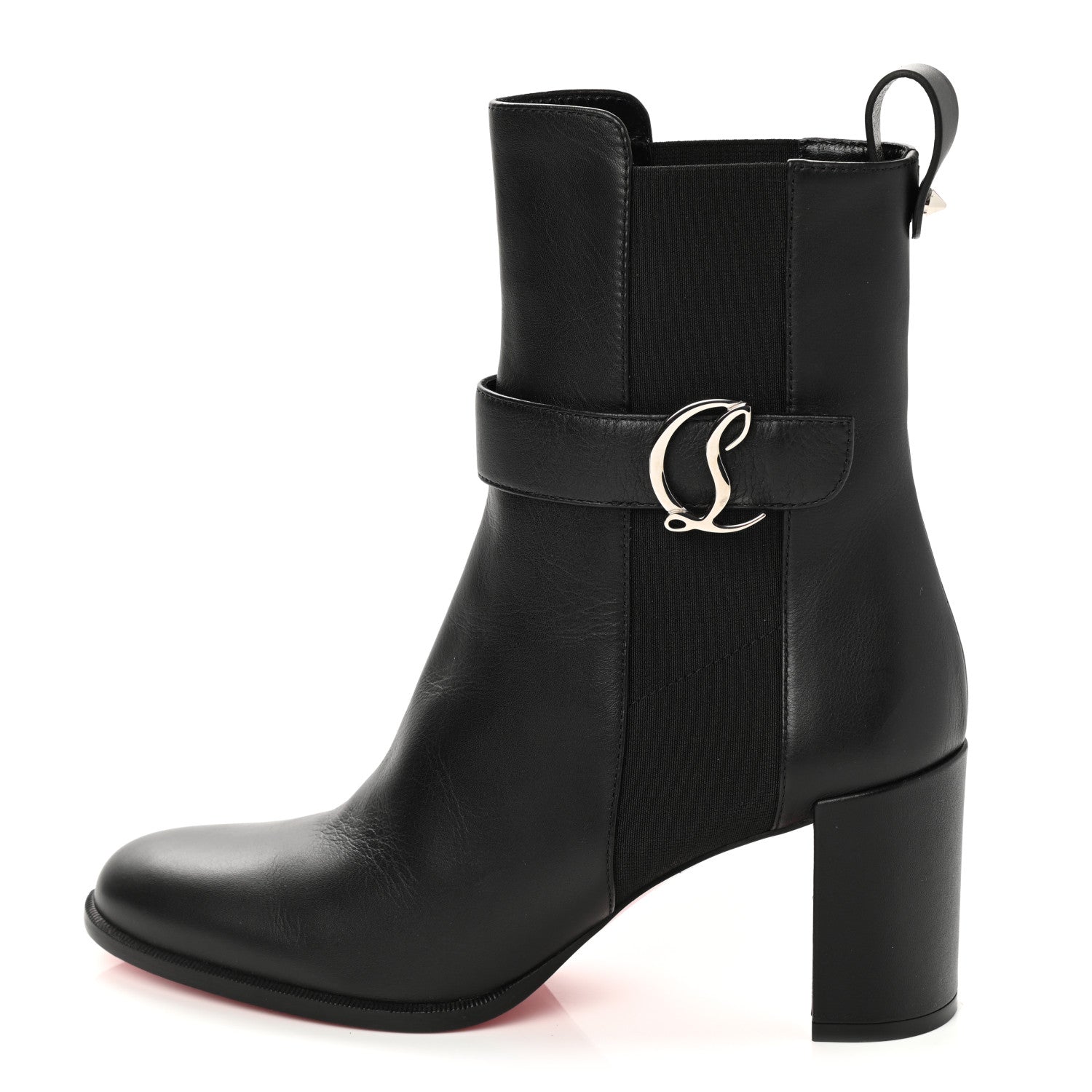 Christian Louboutin Calfskin 70 Chelsea Ankle Boots 38.5 Black 1 of 6