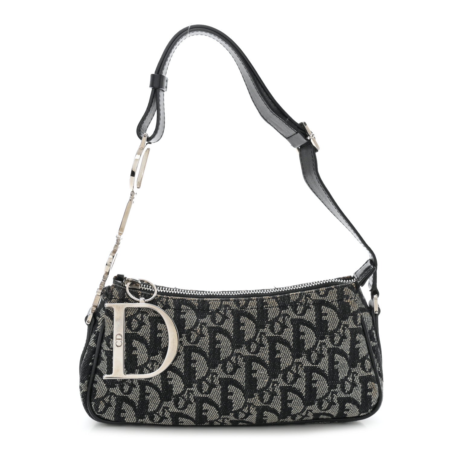 Christian Dior Monogram Shoulder Bag Pochette Black 1 of 13