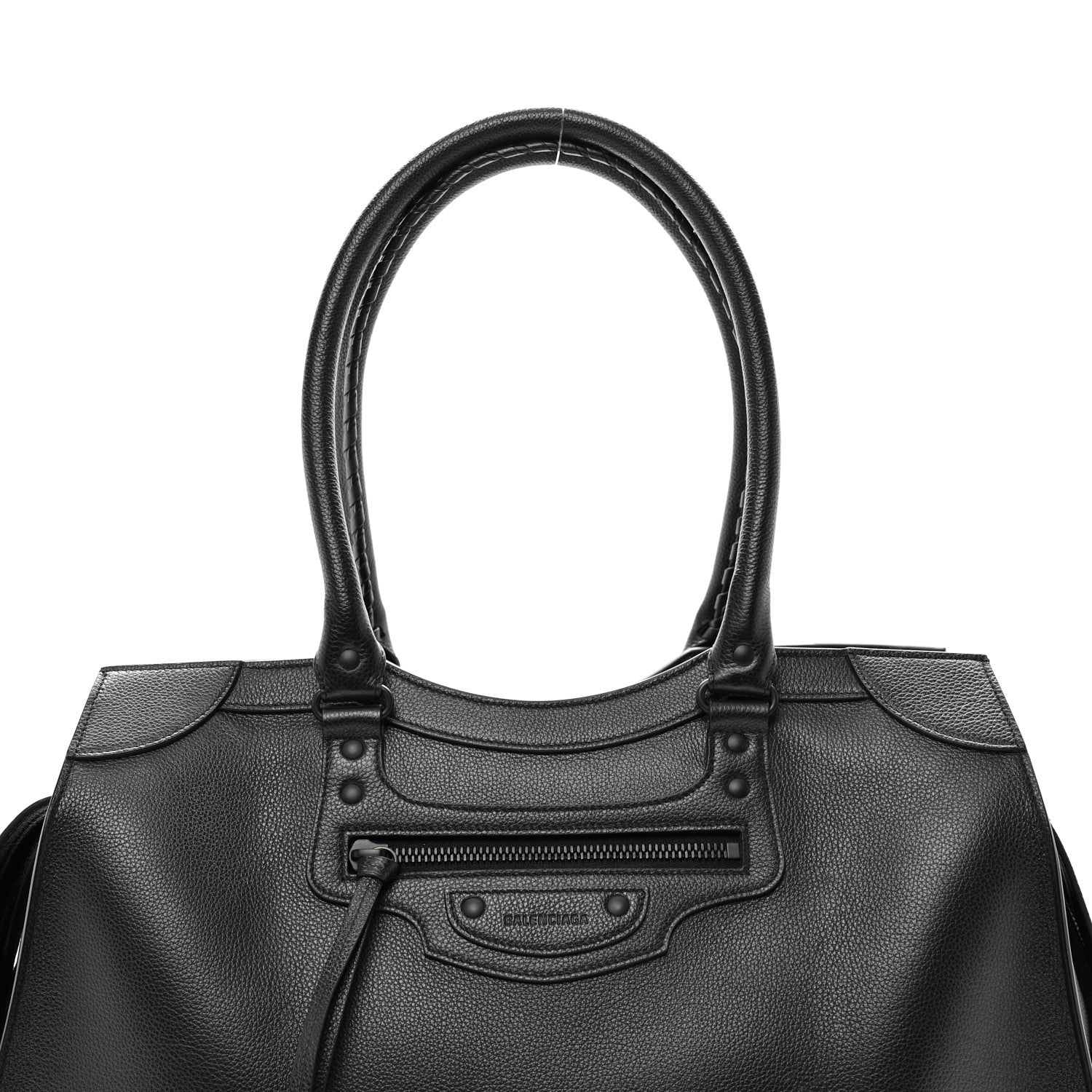 Balenciaga Grained Calfskin Neo Classic Black Hardware Large Top Handle Bag Black 4 of 9