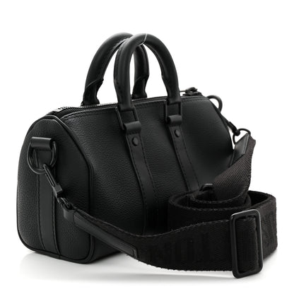 Louis Vuitton Grained Calfskin Aerogram Keepall XS Black 3 of 9
