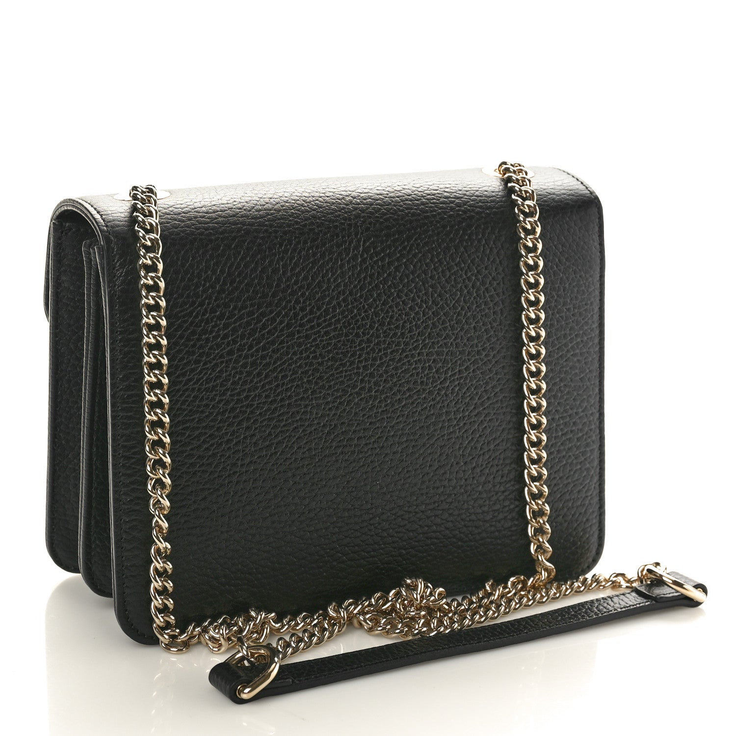 Gucci Dollar Calfskin Small Interlocking G Shoulder Bag Black 3 of 10