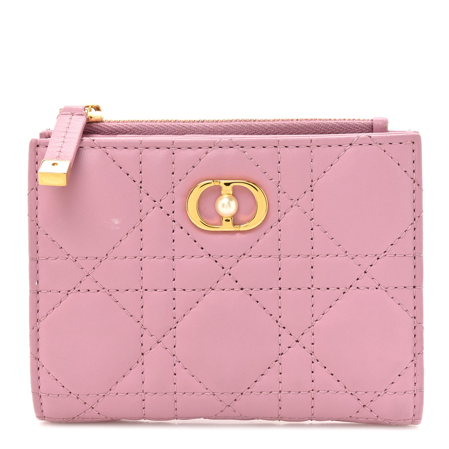 Lambskin Cannage Jolie Dahlia Wallet Cherry Blossom Pink