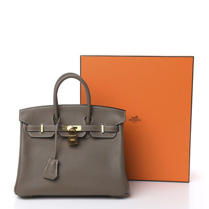 Hermes Taurillon Novillo Birkin 25 Etoupe 11 of 11