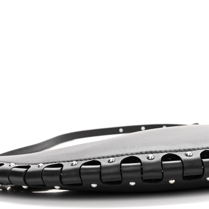 Alaia Calfskin Studded Chain Demi Lune Bag Black 8 of 9