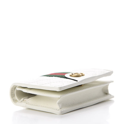 Gucci Calfskin Web Trapuntata GG Card Case Wallet Off White 4 of 8