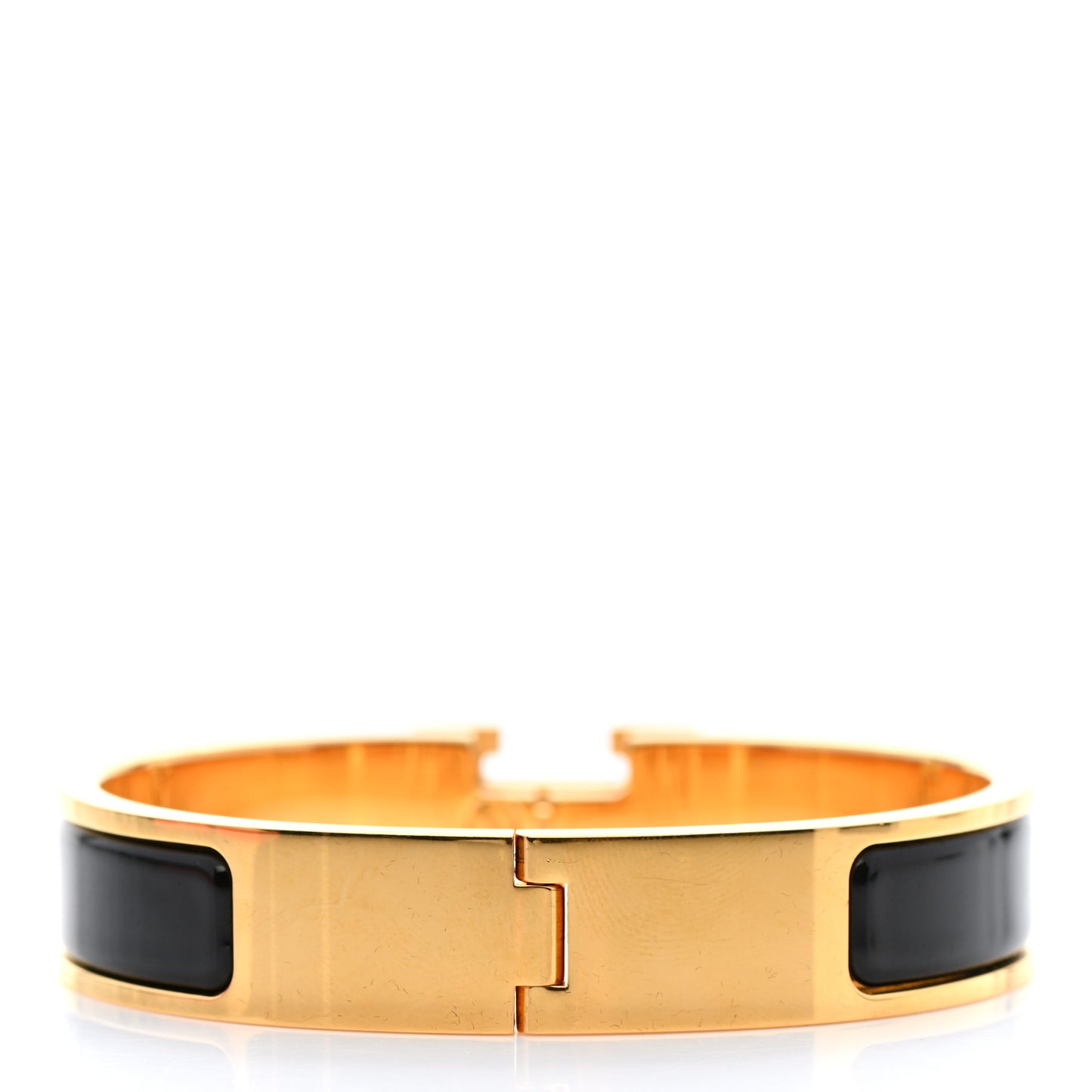 Enamel Narrow Clic Clac H Bracelet GM Black
