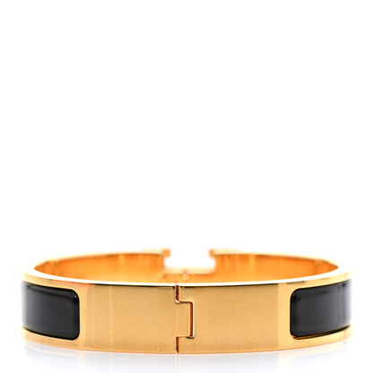 Hermes Enamel Narrow Clic Clac H Bracelet GM Black 3 of 7