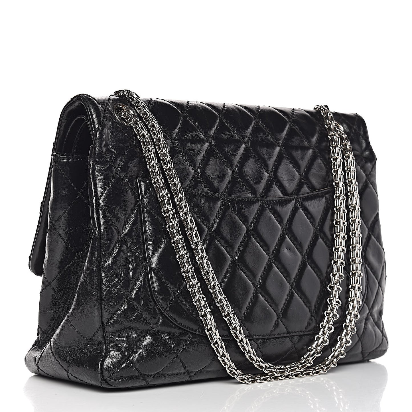 Glazed Calfskin Quilted Surpique 2.55 Reissue Black