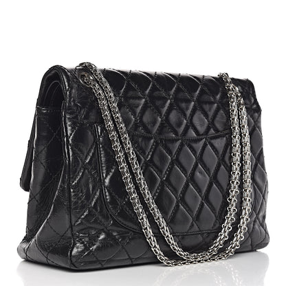 Chanel Glazed Calfskin Quilted Surpique 2.55 Reissue Black 3 of 17