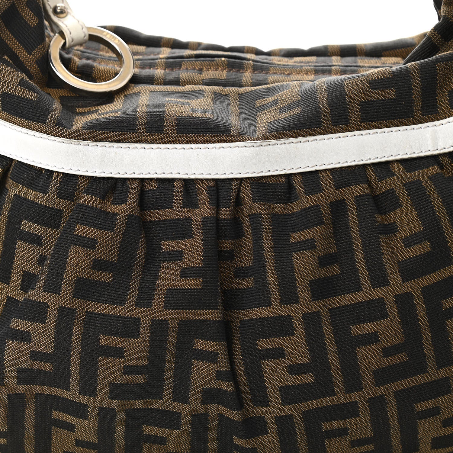 Fendi Zucca Hobo Tobacco White 9 of 14