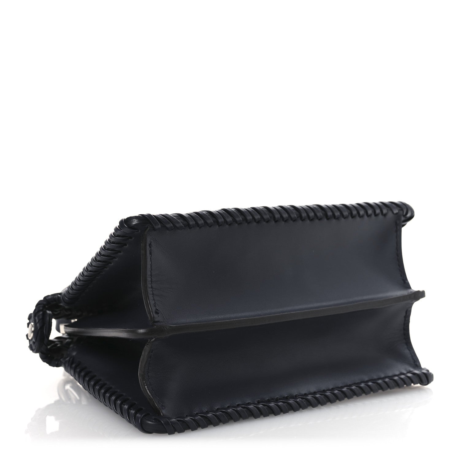 Fendi Vitello King Shiny Nappa Intreccio Petite Peekaboo I SEE U Satchel Midnight 4 of 12