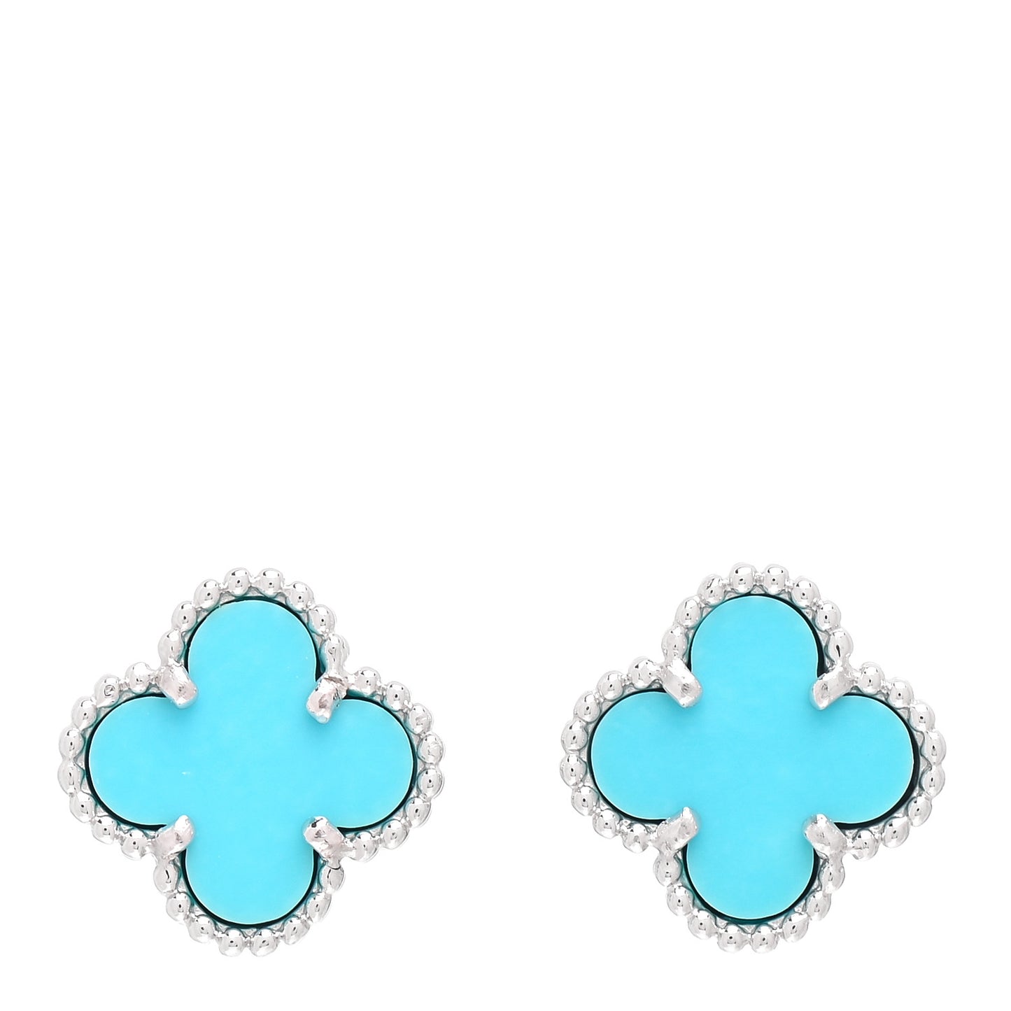 18K White Gold Turquoise Sweet Alhambra Earrings