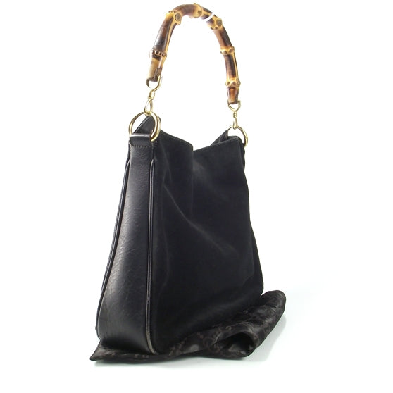 Gucci Suede Bamboo Top Handle Tote 2 of 9