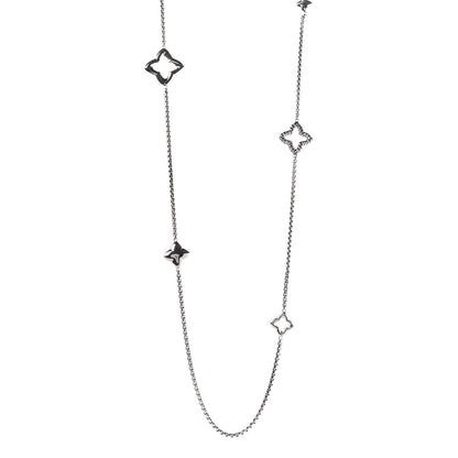 David Yurman Sterling Silver 25mm Quatrefoil Chain Necklace 1 of 8