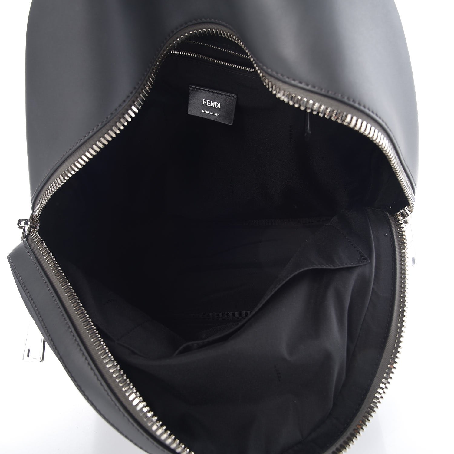 Fendi Nylon Calfskin Faces No Words Emoticon Pouch Pocket Backpack Asfalto 5 of 10