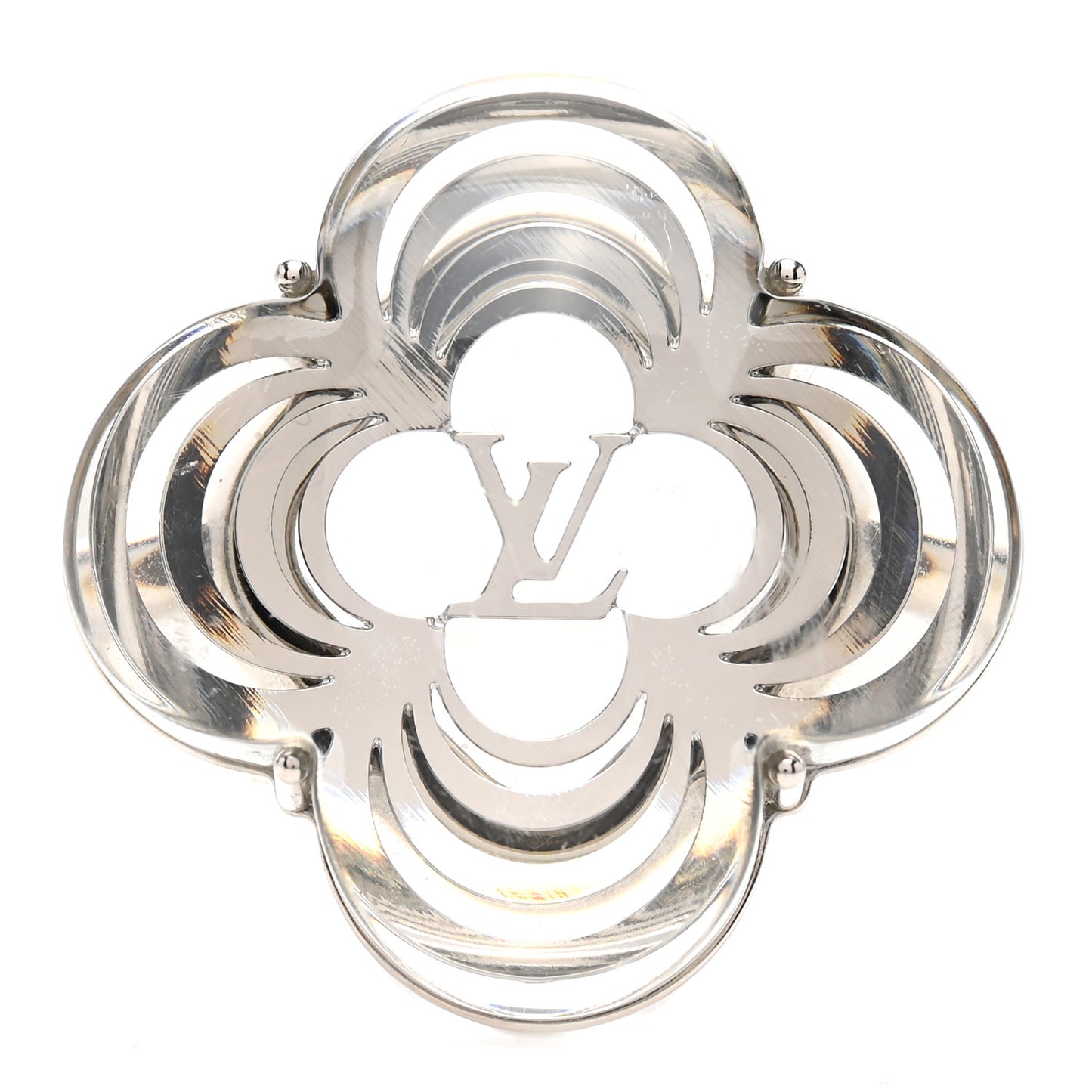 Metal Monogram Flower Berg Arafori Ring Silver